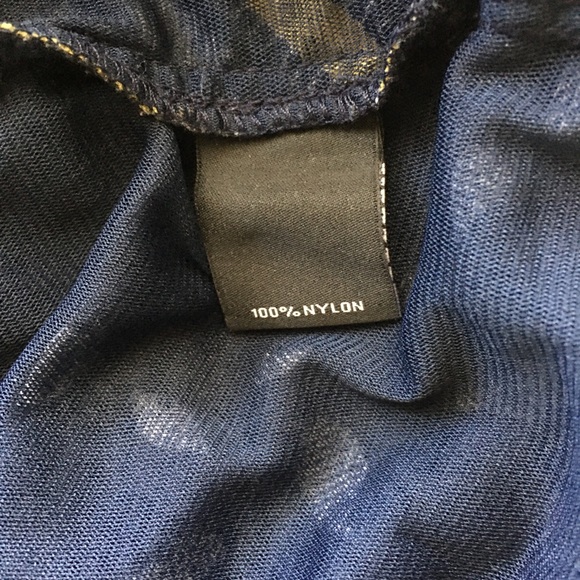 INVESTMENTS Navy color with yellow flowers front side top size L - Picture 6 of 6